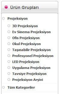 Projeksiyon Cihazları Kategoriler